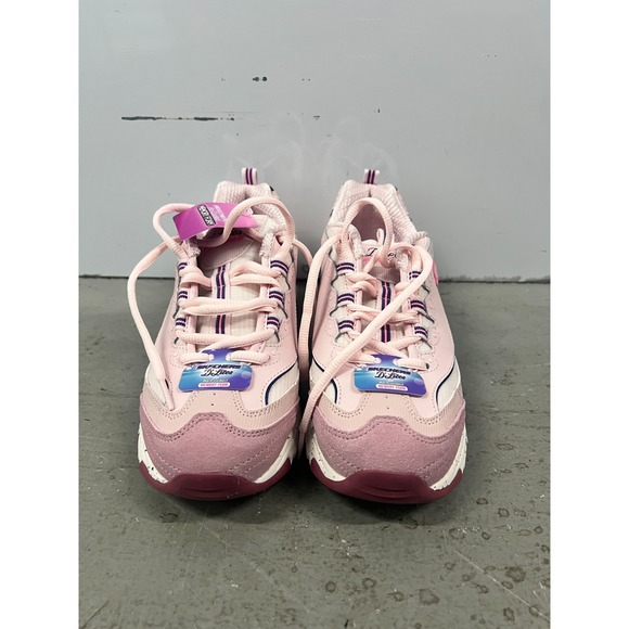 Skechers D'Lites Bold Views Sneakers Mauve Pink White Memory Foam Shoes - 8 NEW - Picture 5 of 10